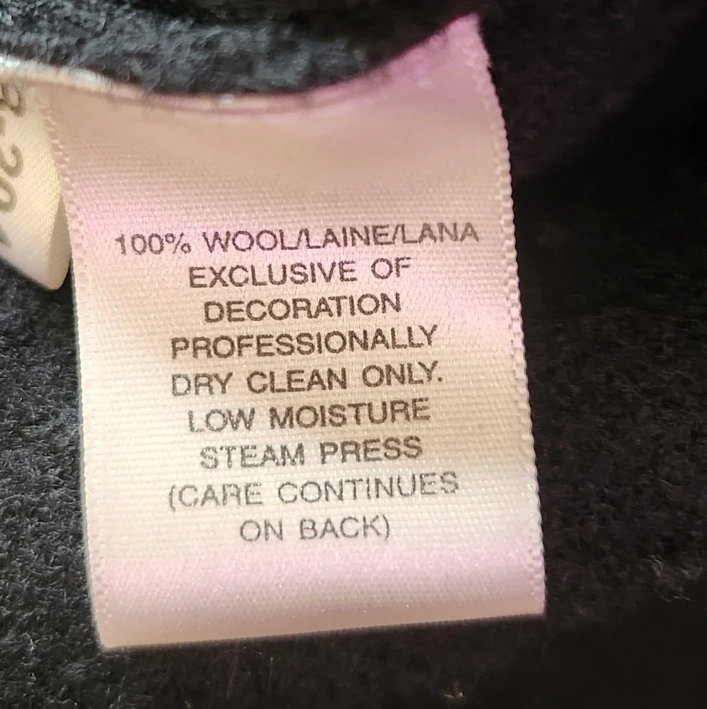 Susan Bristol Black Cardigan with Handsitched Embroidery 100% Wool Sz 2W - Picture 8 of 8